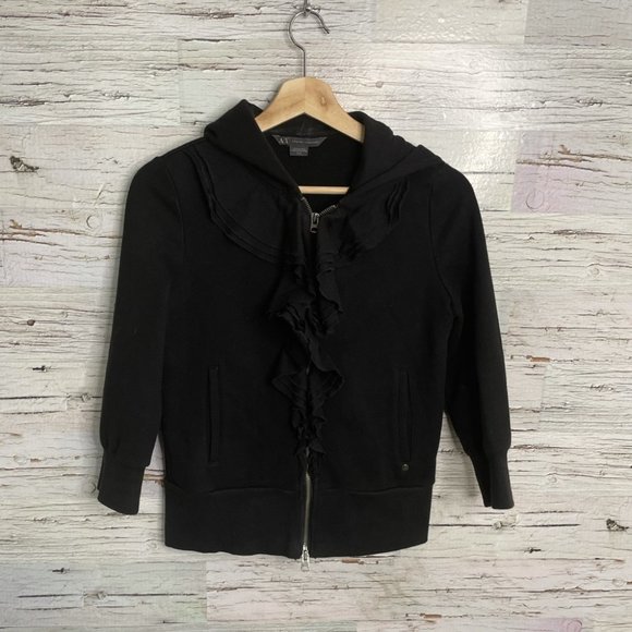 Armani Exchange Tops - Armani exchange hoodie sweater ruffle medium